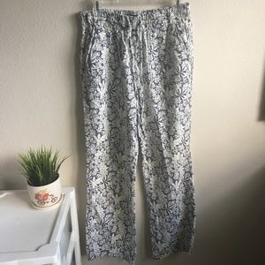 FLORAL LINEN BLEND PANTS #351